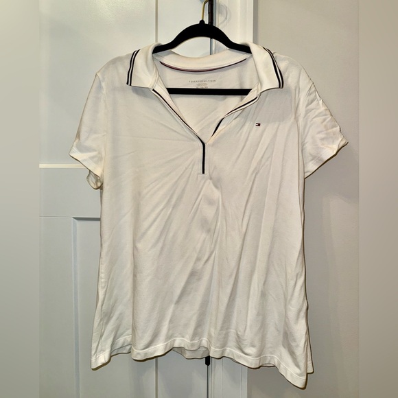 Tommy Hilfiger Women's White Short Sleeve Polo - Picture 1 of 3